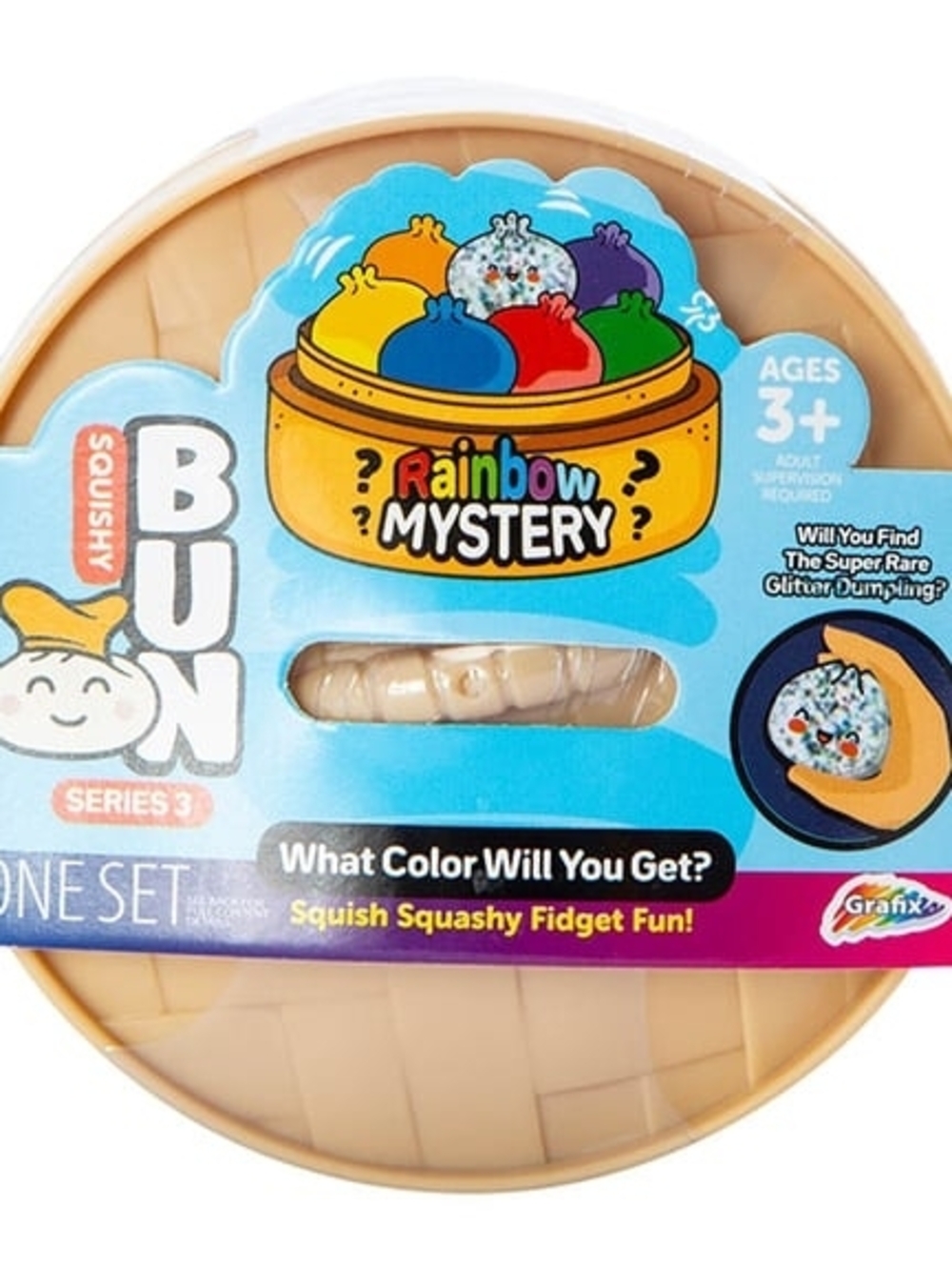 Series 3 Mystery Rainbow Dumpling - Blind Bag Viral Squish Squishy Bun 1 Piece